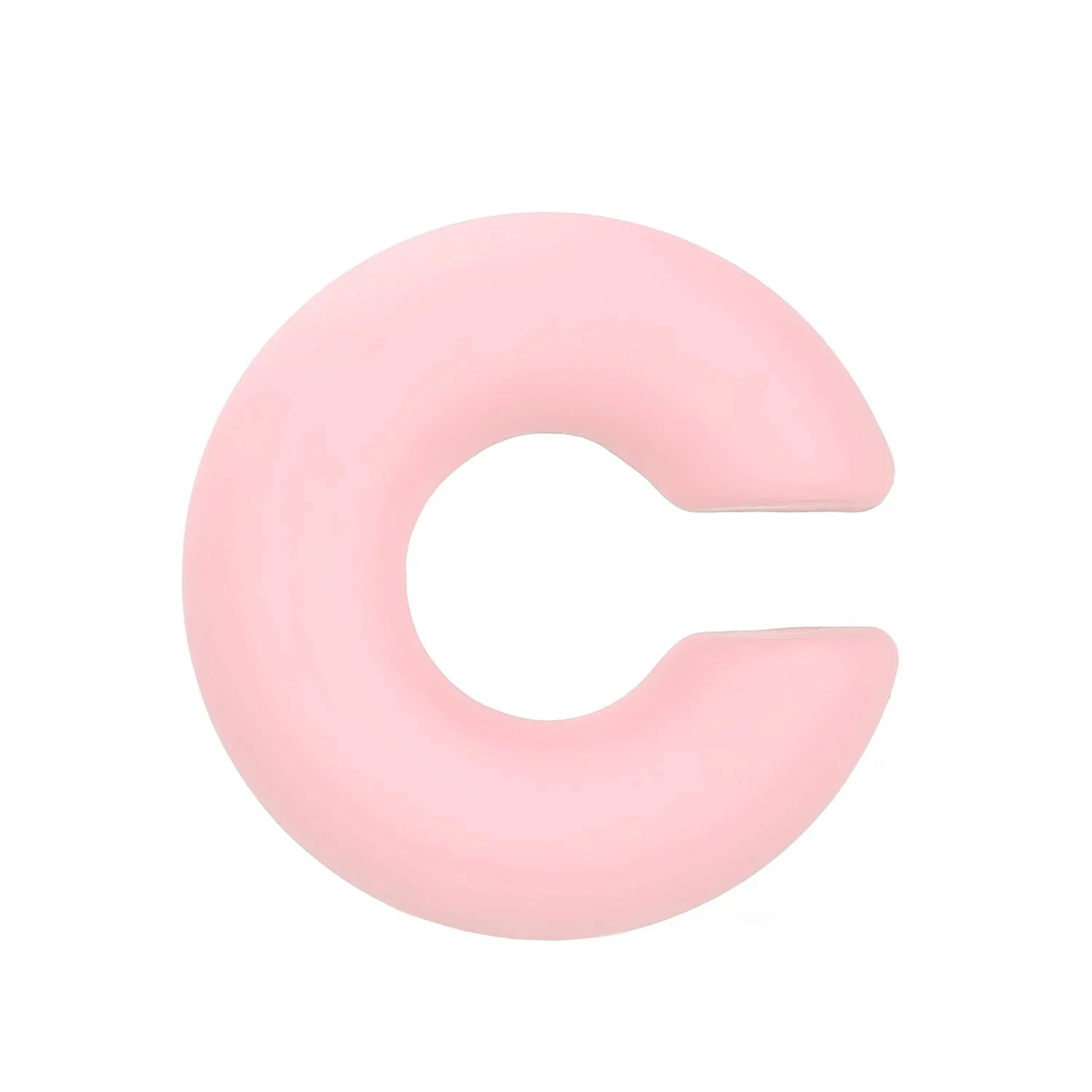 Geometric C-shape clip-on earrings with matte coarse finish in candy colours for women without pierced ears