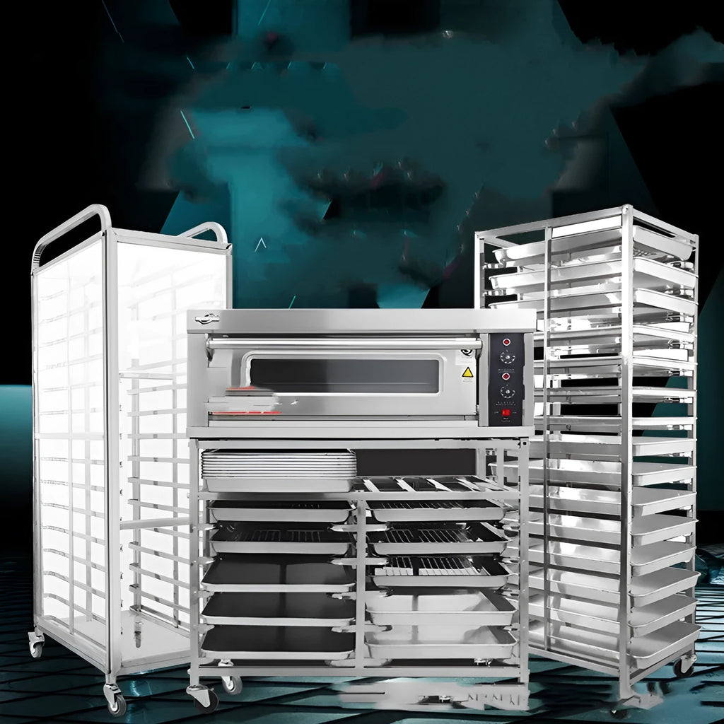 Stainless steel six-layer baking tray rack with lock for 40x60 cm sheets