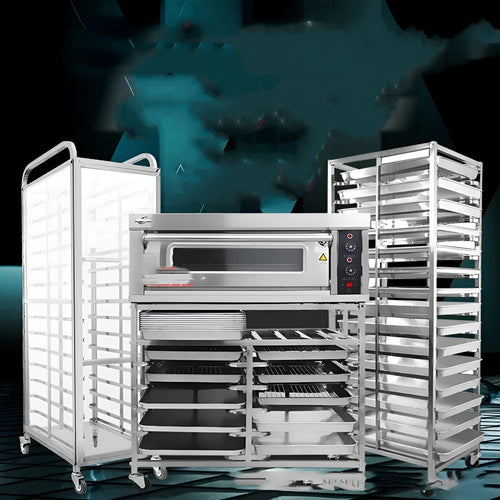 Stainless steel six-layer baking tray rack with lock for 40x60 cm sheets