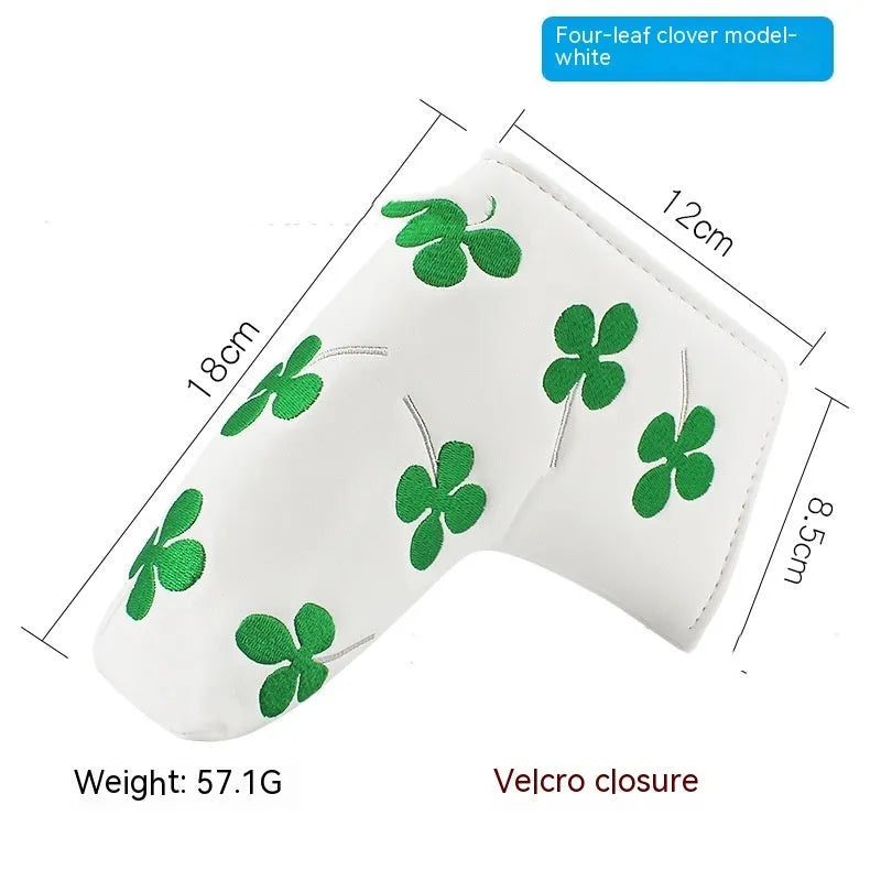 Golf straight bar putter sleeve in a selection of colourful designs with PU waterproof outer and fleece lining.