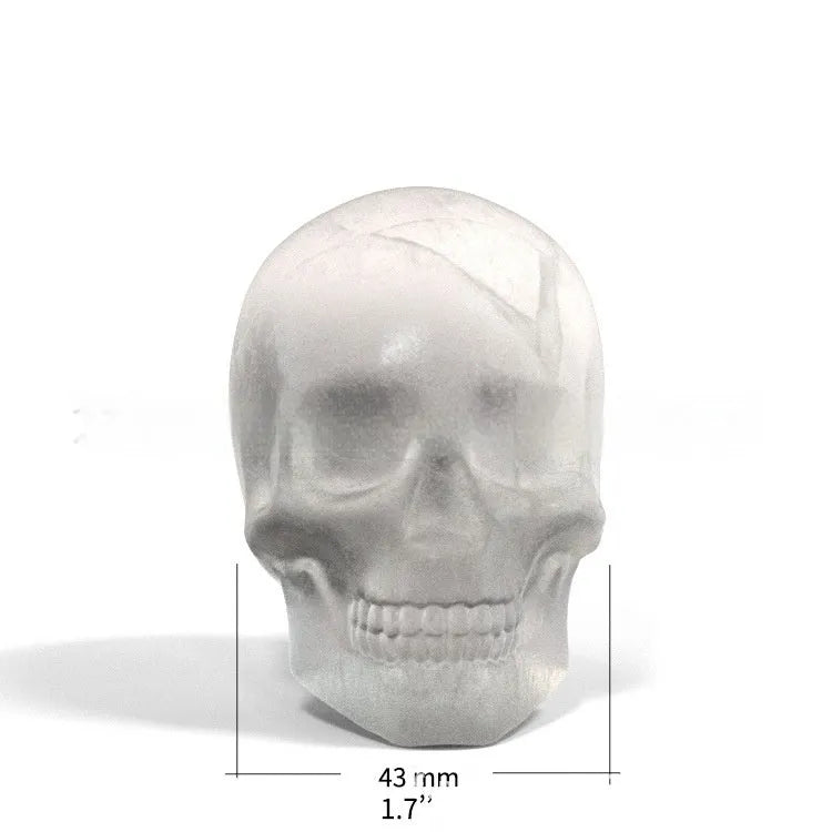 3D silicone Halloween skull ice cube tray showing detailed cavities.