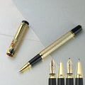 Metal tap fountain pen with iridium nib and rotary ink supply in assorted colours