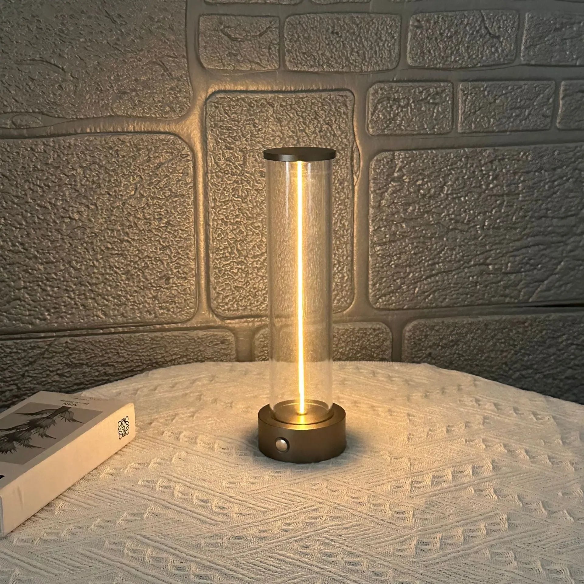 LED line glass magnetic suction light strip with transparent tube and USB charging cable