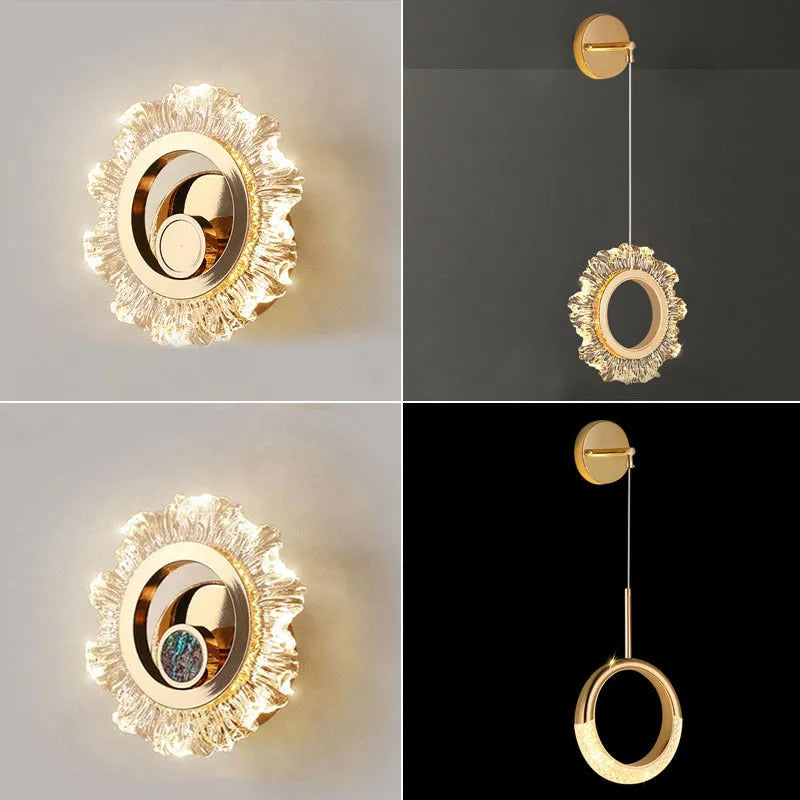 High Sense modern minimalist wall lamp with acrylic shade in contemporary bedroom setting
