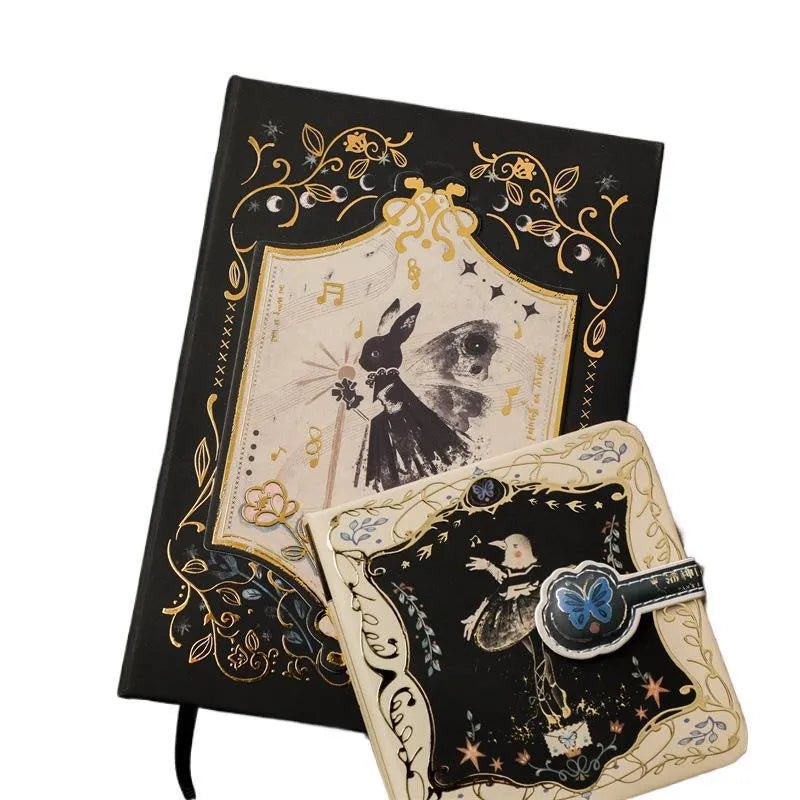 THALO retro art A5 notebook with gothic style cover measuring 11.6 by 16.5 centimetres