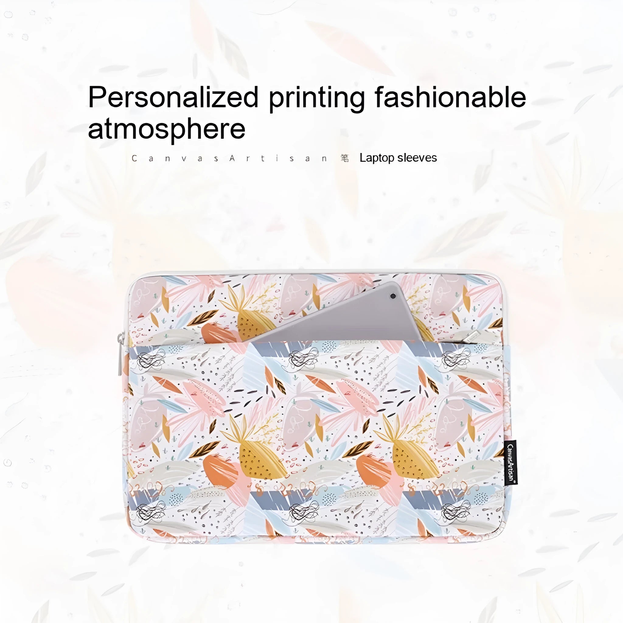 White PU leather laptop inner bag showing waterproof protective sleeve for 14 inch computers