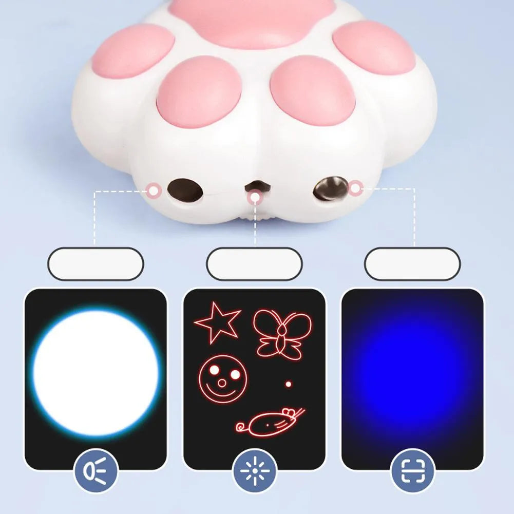 USB rechargeable infrared cat teaser toy with keychain attachment and LED light