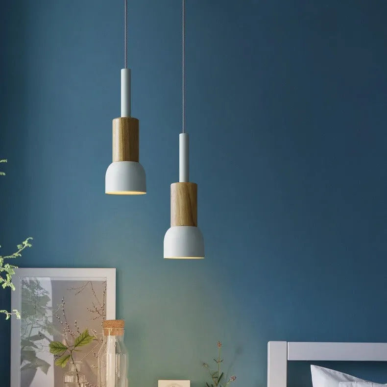Nordic style minimalist bar bedside lamp in white colour with 3W bulb for home bedroom