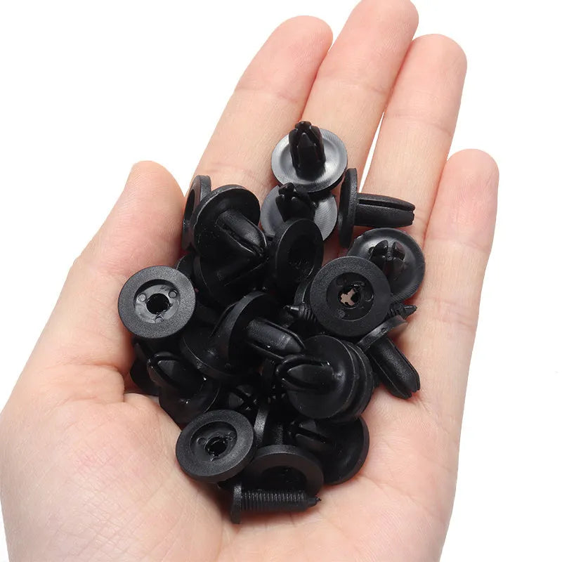 Automotive fastener kit with 721 boxed buckles, screwdriver, rocker, cable ties, and gaskets in carton packaging