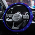 Hot drilling rhinestone steering wheel cover set with shoulder pad and gear cover for car interior