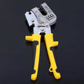 One-handed light steel keel pliers with yellow handle and 300 cm blade for ceiling fixing