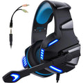 Inzhuo V3 black blue e-sports headset with 50mm speaker and braided cable
