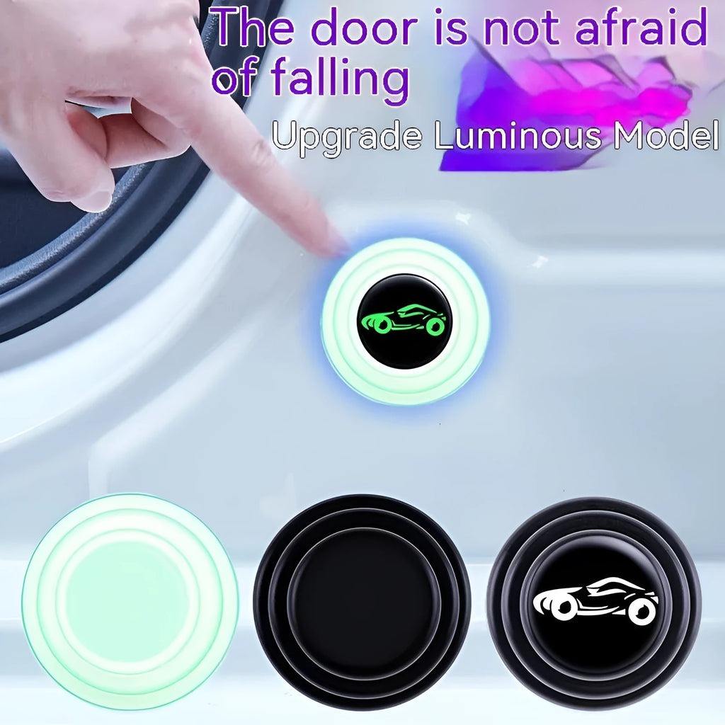 Black and luminous silicone car door shock absorber pads with adhesive backing