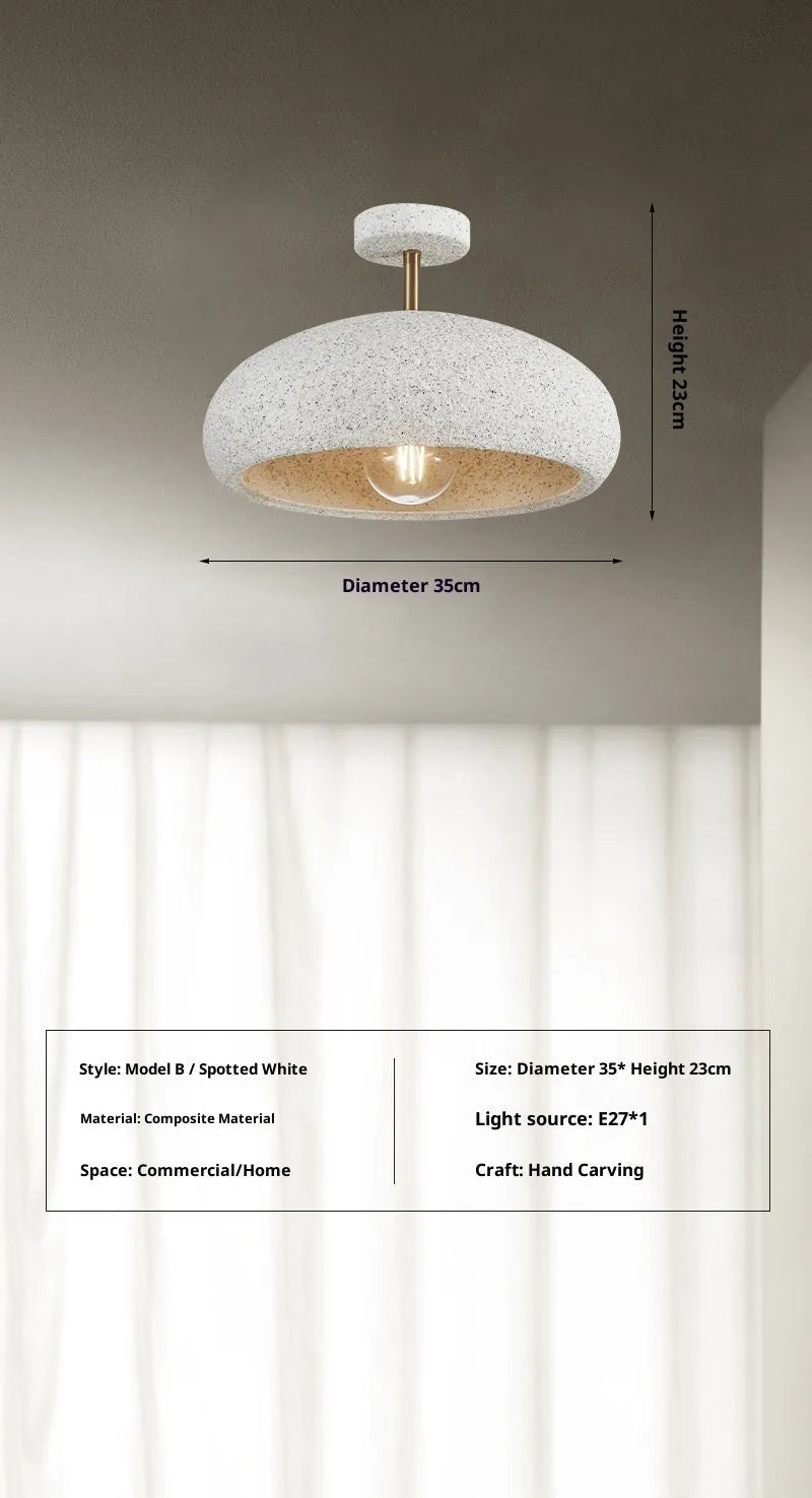 Nordic minimalism balcony light in modern mute style with 35cm plastic shade, Lithosporic White finish