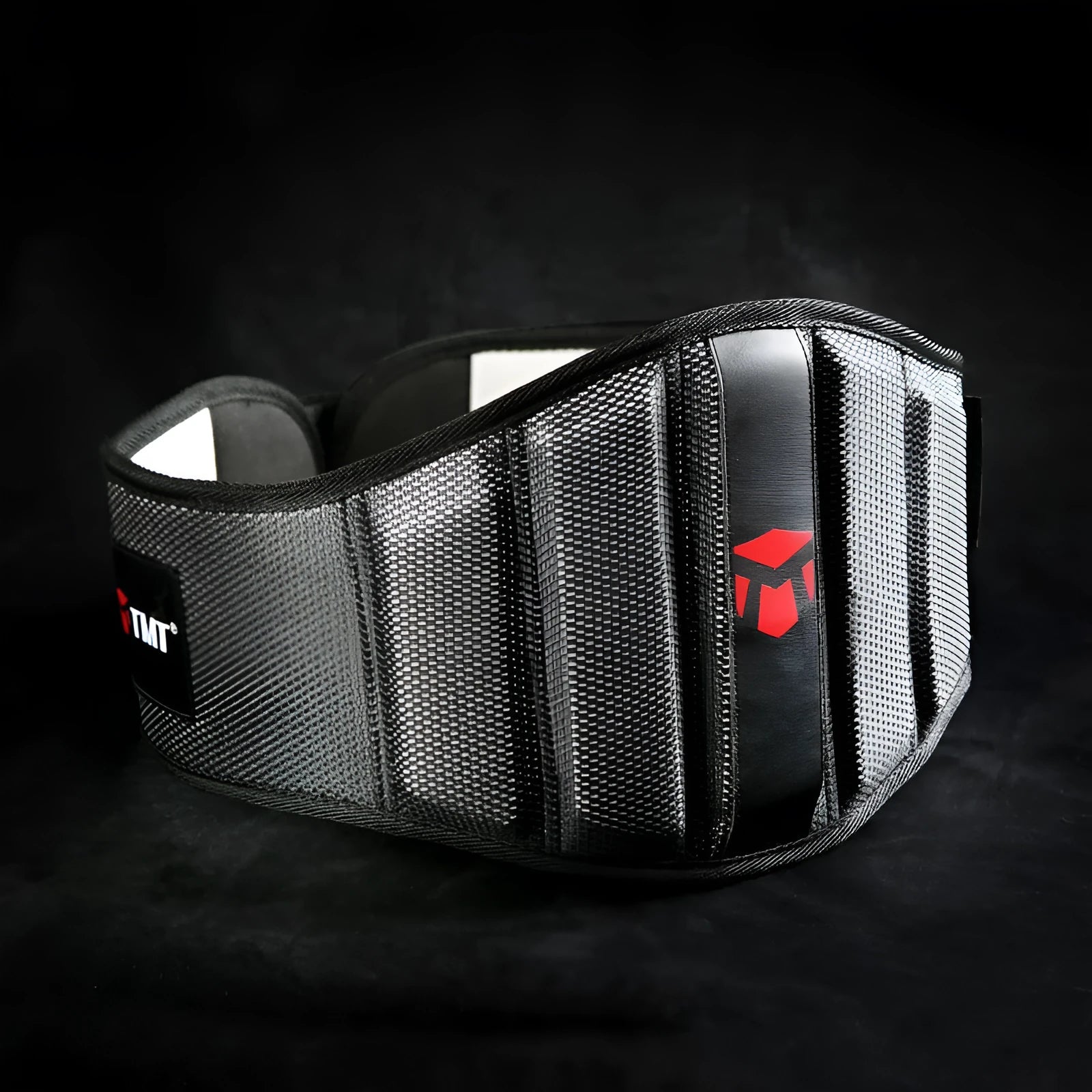 Deep squat workout belt for weightlifting hard pull with lumbar support in black