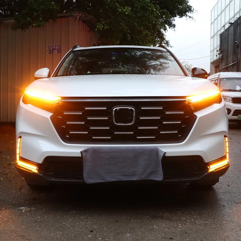 23 CRV special LED daytime running lamp front fog lamp tri colour flowing light set ABS housing