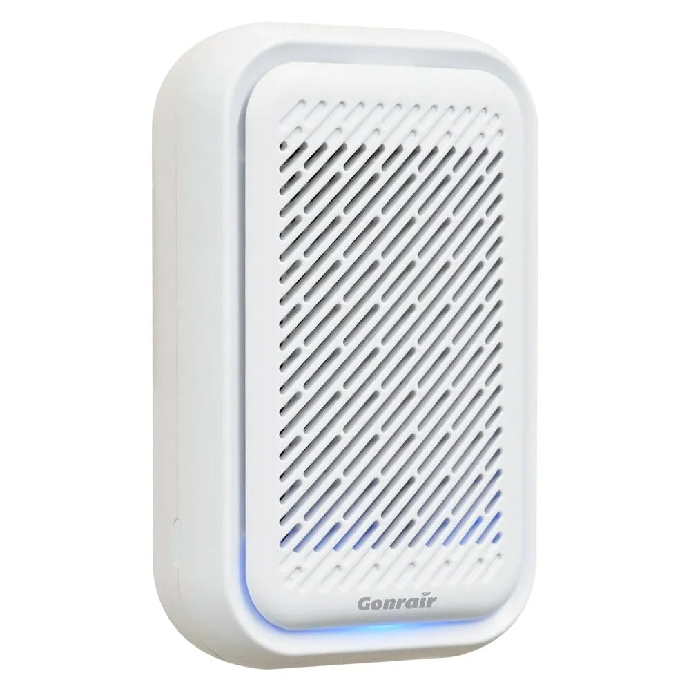 White wall-mounted direct plug-in air purifier unit for small rooms.