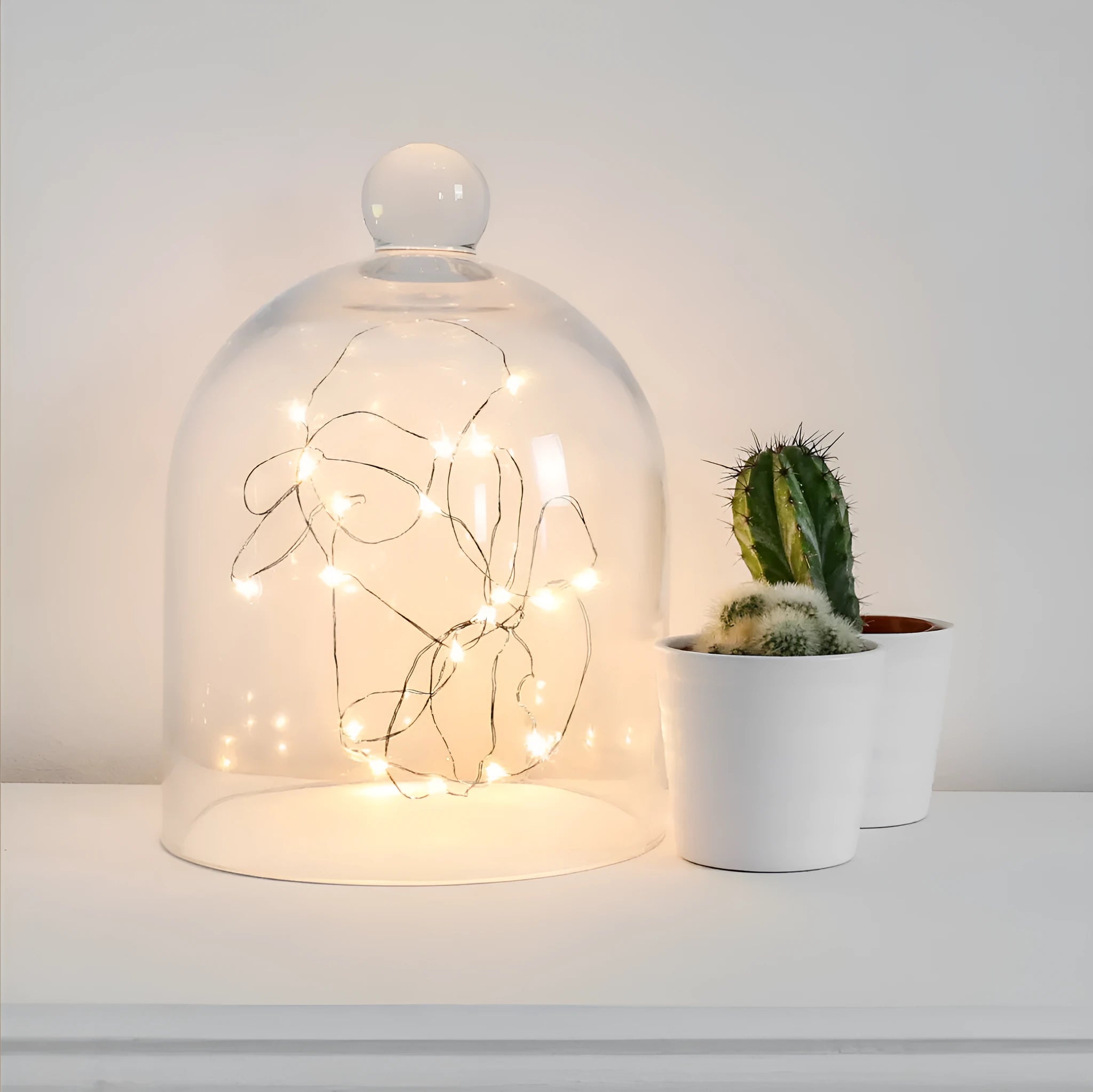 LED copper wire string light 2m 20 lights warm white battery box plastic shell IP44 indoor decoration