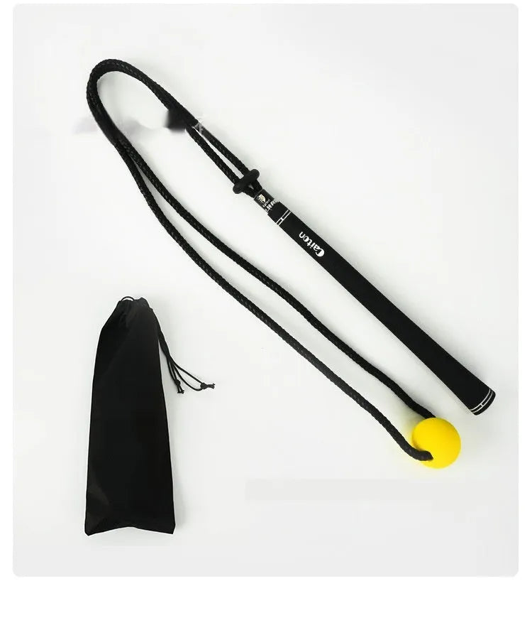 Black silicone elastic golf swing trainer rope for physical correction practice