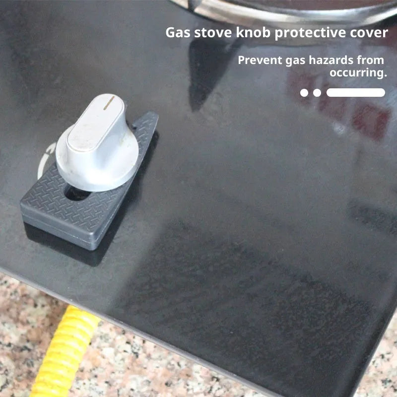 Grey gas stove knob safety lock buckle for household child protection