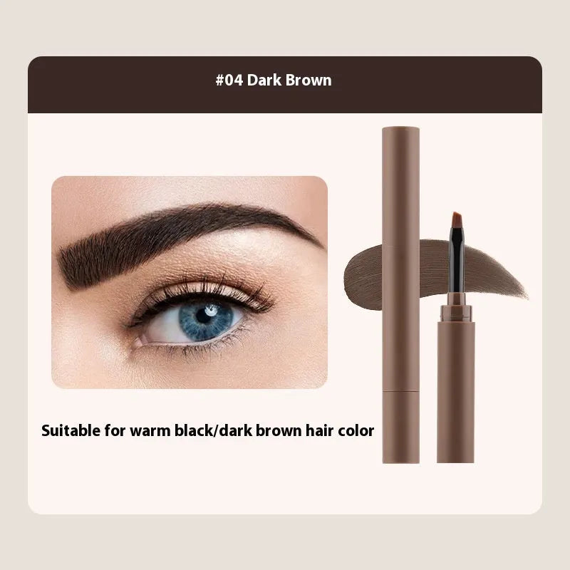 Double-headed eyebrow cream with pencil and powder ends showing five shade options