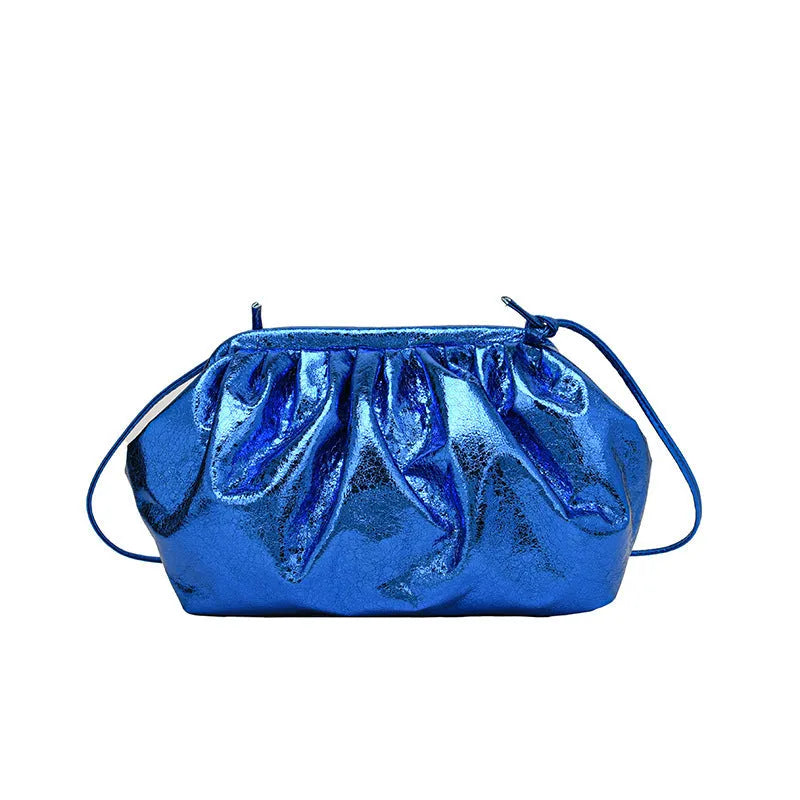 PU hair clip shoulder crossbody bag with shell shape design and crossbody strap