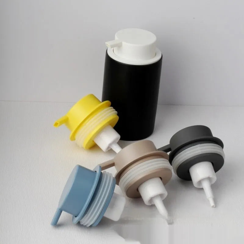 Facial cleanser foam pump dispenser with large ABS plastic pump head in multiple colour options