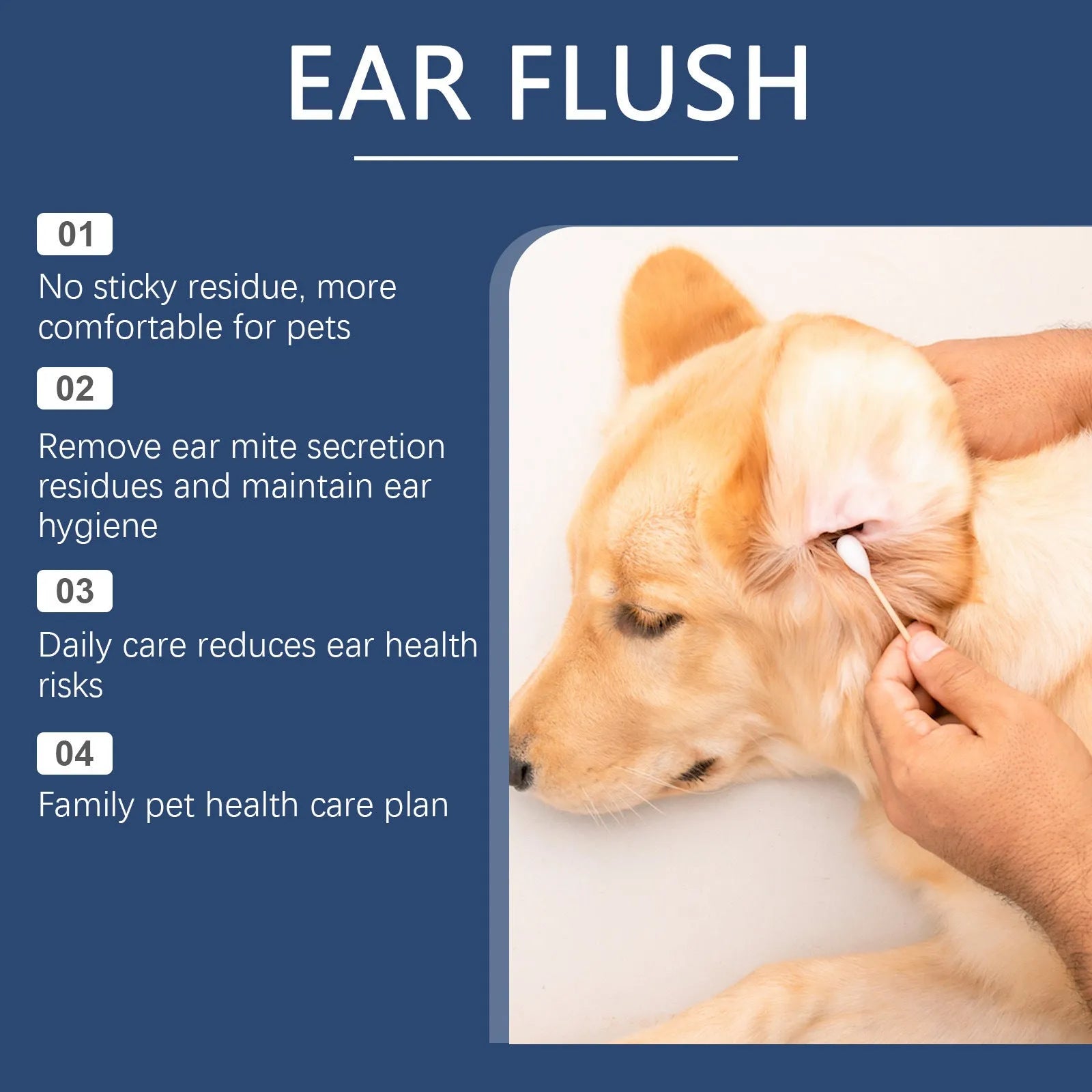 100ml bottle of ear cleaner solution for dogs and cats to remove earwax
