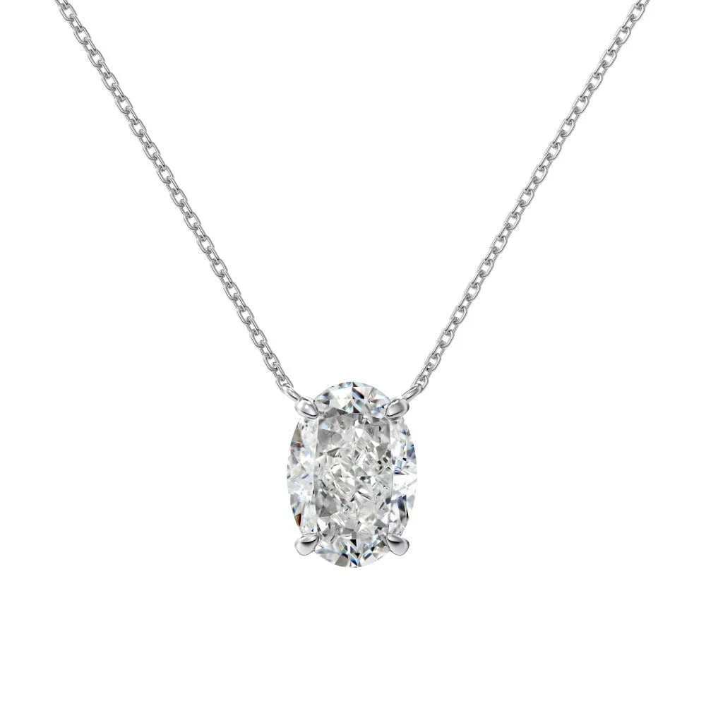 S925 sterling silver geometric ice flower pendant necklace in platinum or gold electroplated finish