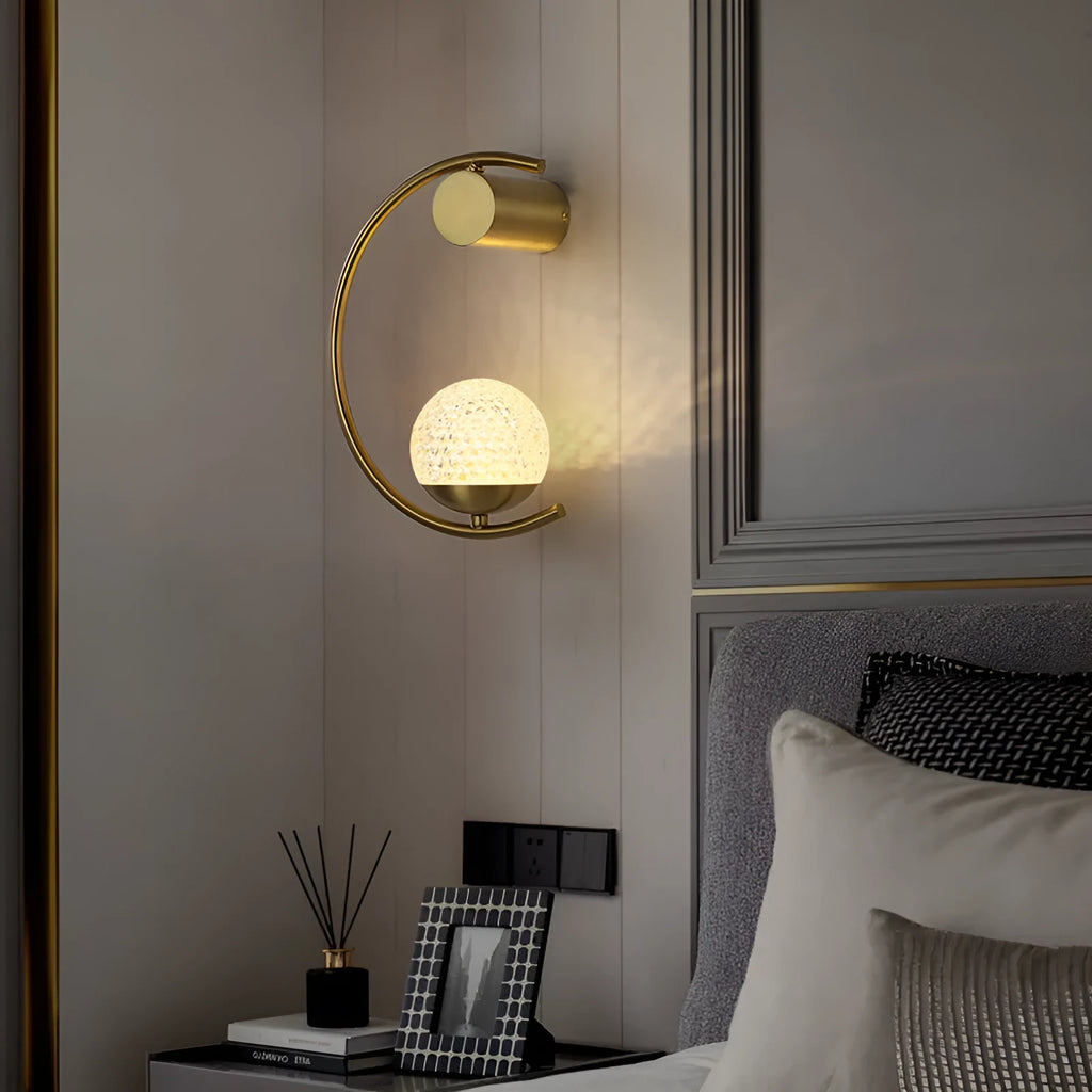 Modern minimalist wall lamp with black iron and acrylic build, LED light, 22.5cm diameter, 30cm height