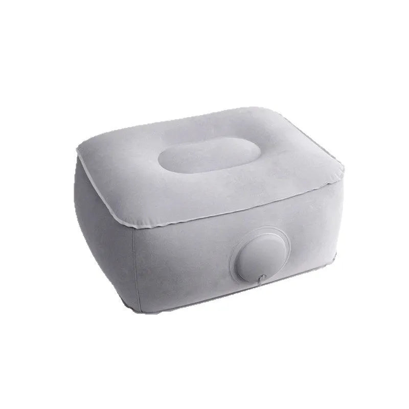 Press inflatable cushion in flocking material, portable folding design for height increase