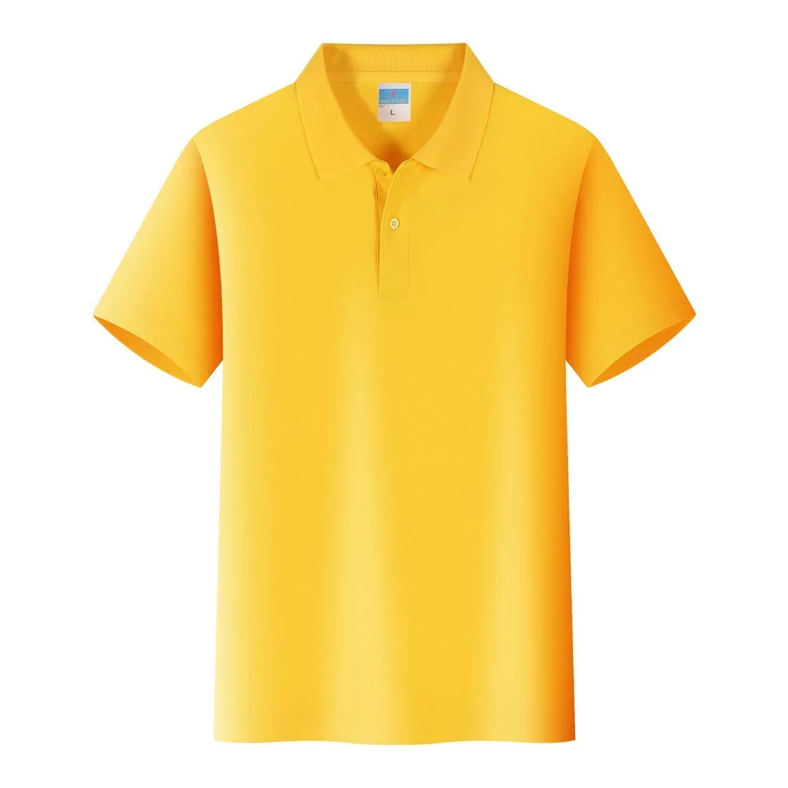 Straight-fit cotton short sleeve pullover shirt for workwear advertising on a mannequin.