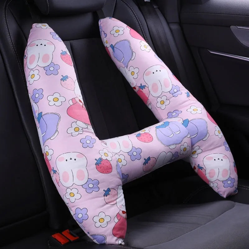 55x70cm car headrest sleeping pillow with pearl cotton filling in child-friendly patterns