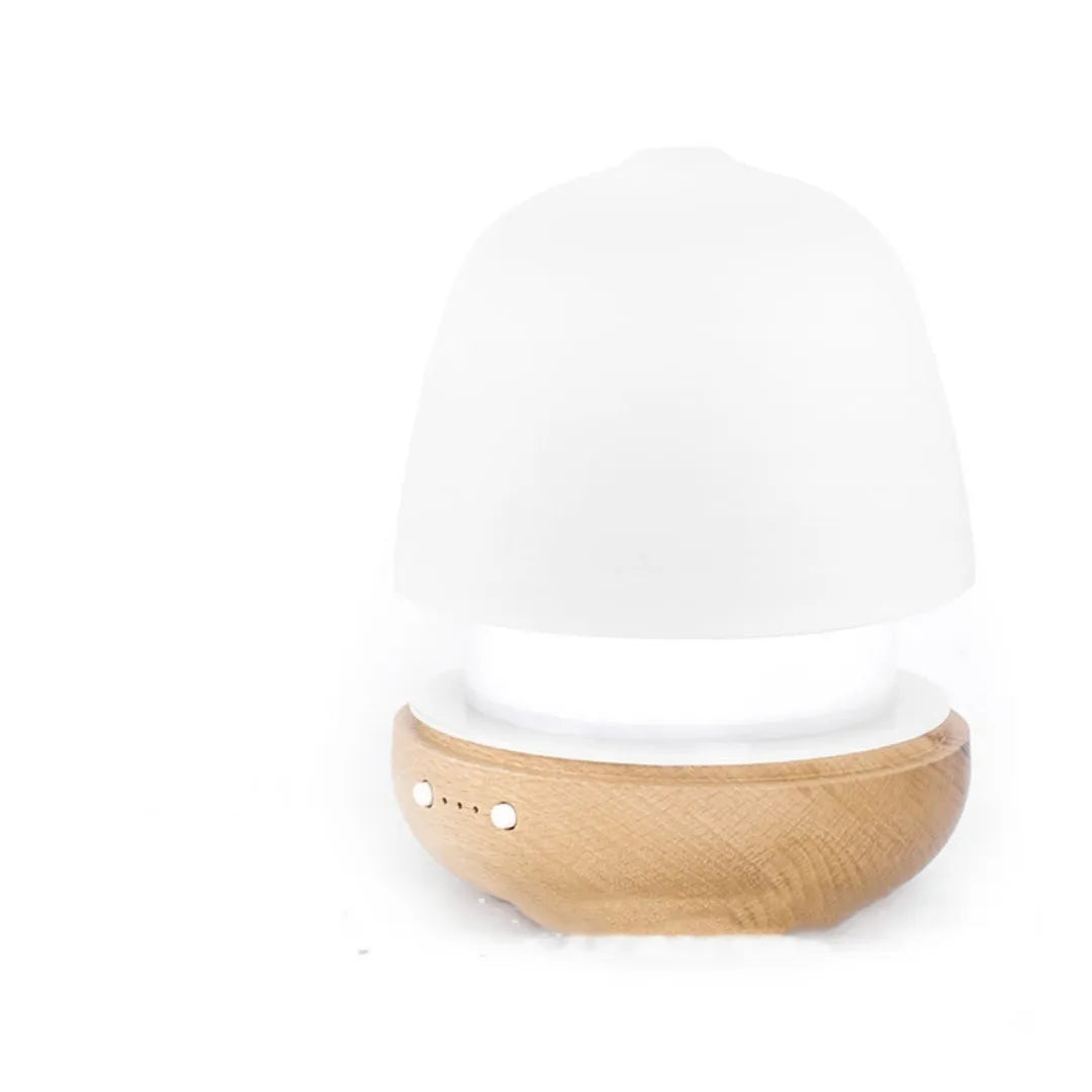 White ceramic ultrasonic essential oil humidifier with 180ml tank and single fog outlet