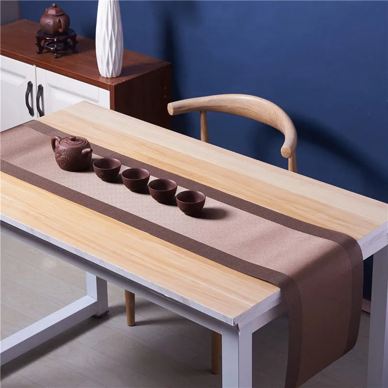 PVC non-slip kitchen sink mat in gradient bamboo colour showing dish drying surface
