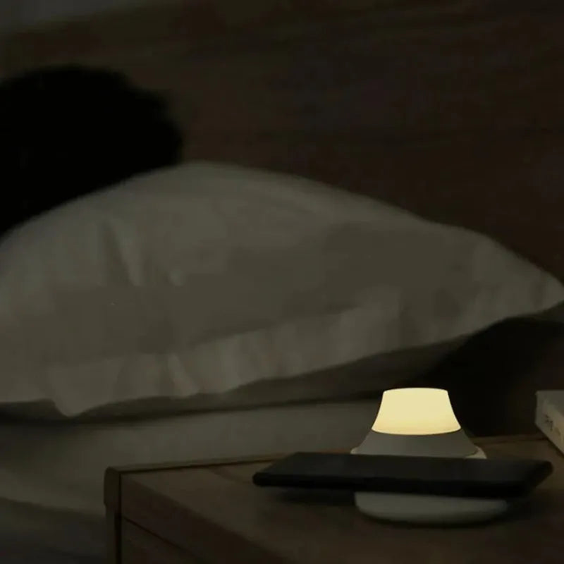 White smart night light wireless charger with magnetic suction, 225x80x43.5mm, ABS PC plastic