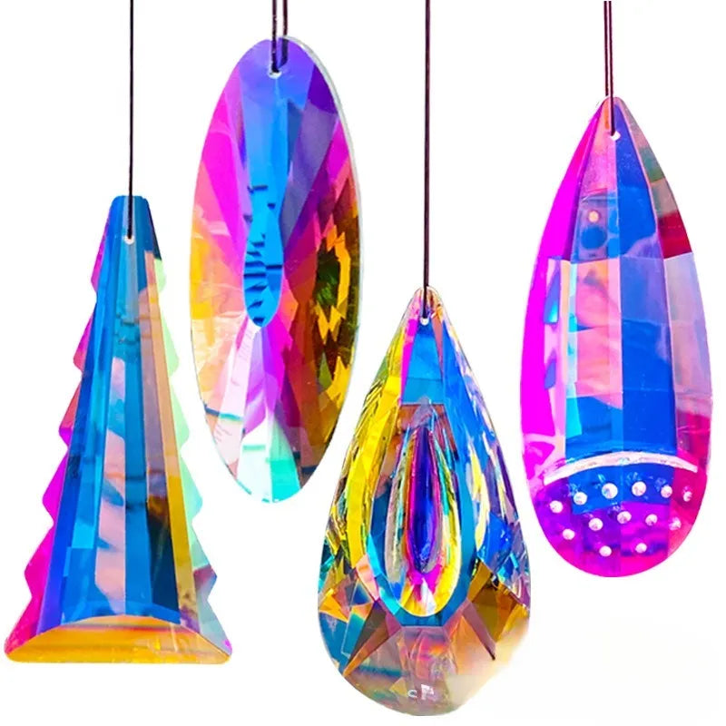 Rainbow crystal pendant light catching decoration for Christmas trees and gardens