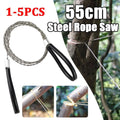 Manual cutting chain saw with handle and wire rope for garden pruning