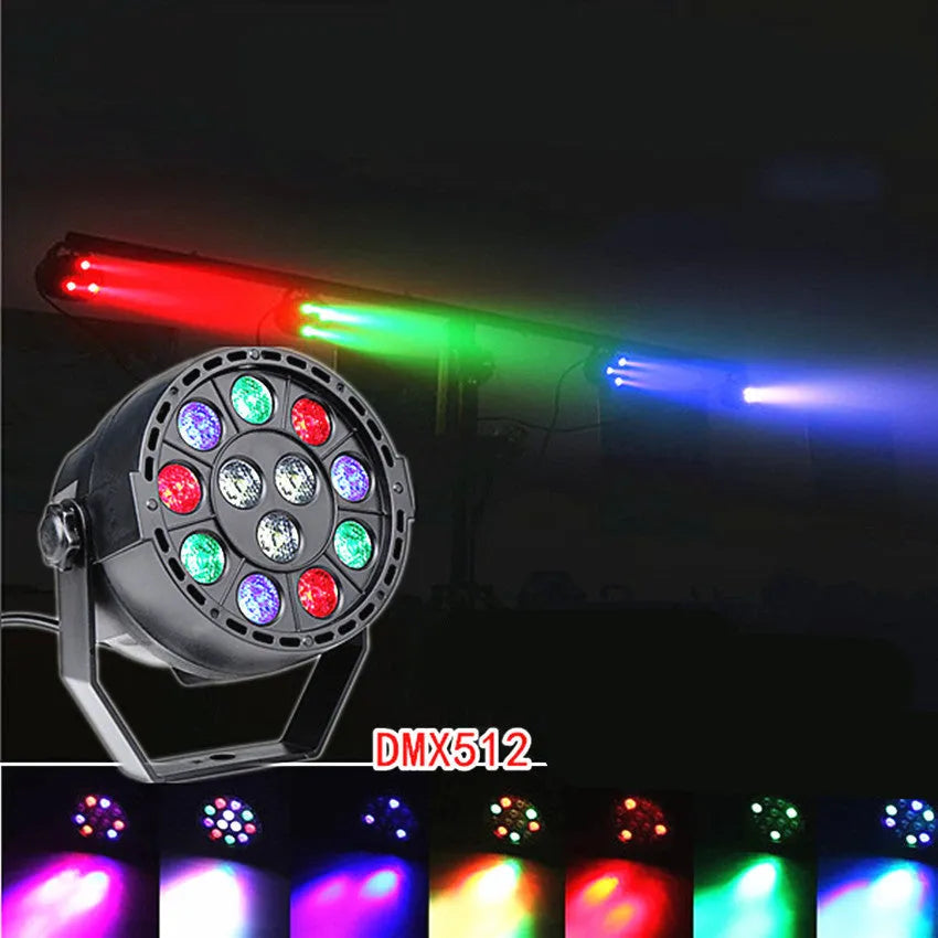 Ultraviolet UV par light with 12 LEDs for indoor stage lighting, black housing