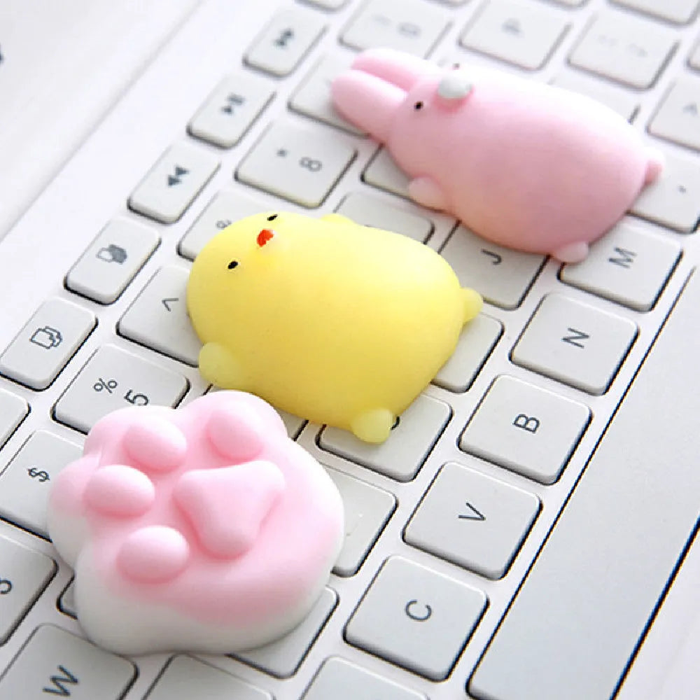 Soft glue pet vent decompression toy star model 4.5cm small ball colour on neutral background