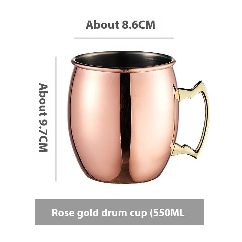 Copper plated stainless steel Moscow mule cup in a choice of hammered or smooth finish and multiple colours.