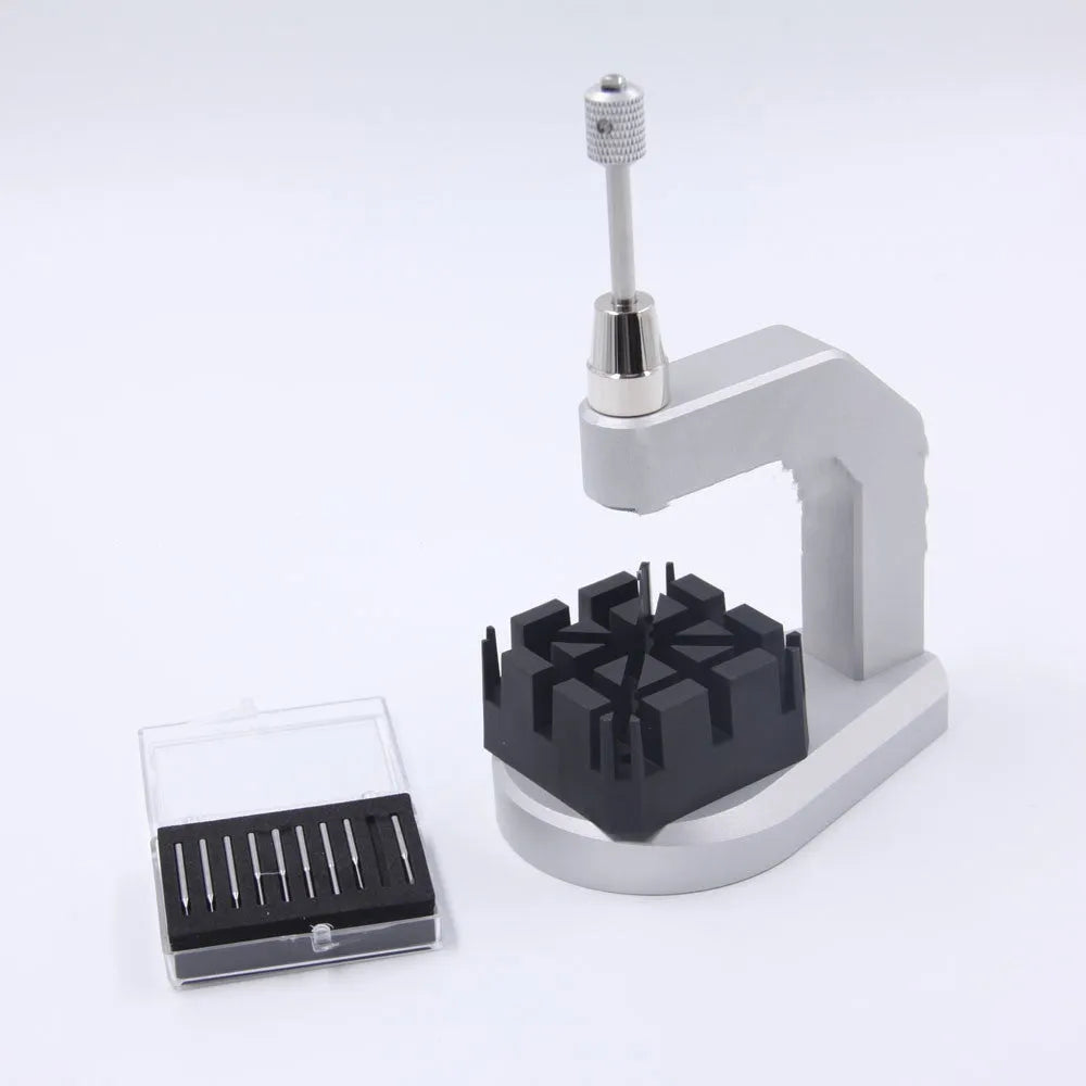 Silver-coloured metric press strap removal tool for watches, jewellery, glasses, and digital electronics