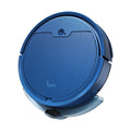 Household sweeping robot in blue with water tank for automatic sweep and mop