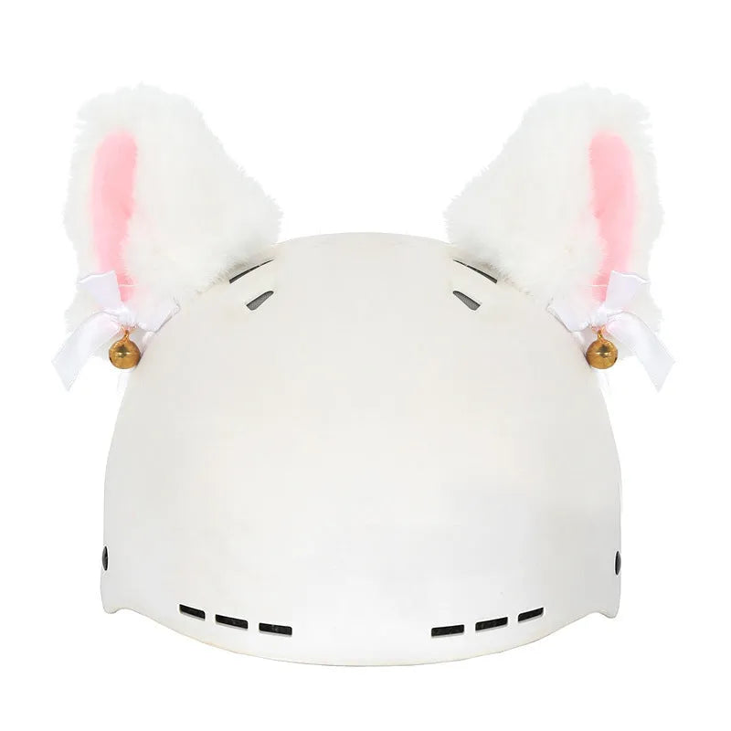 Ski helmet decoration with colourful cartoon character design in soft plush fabric