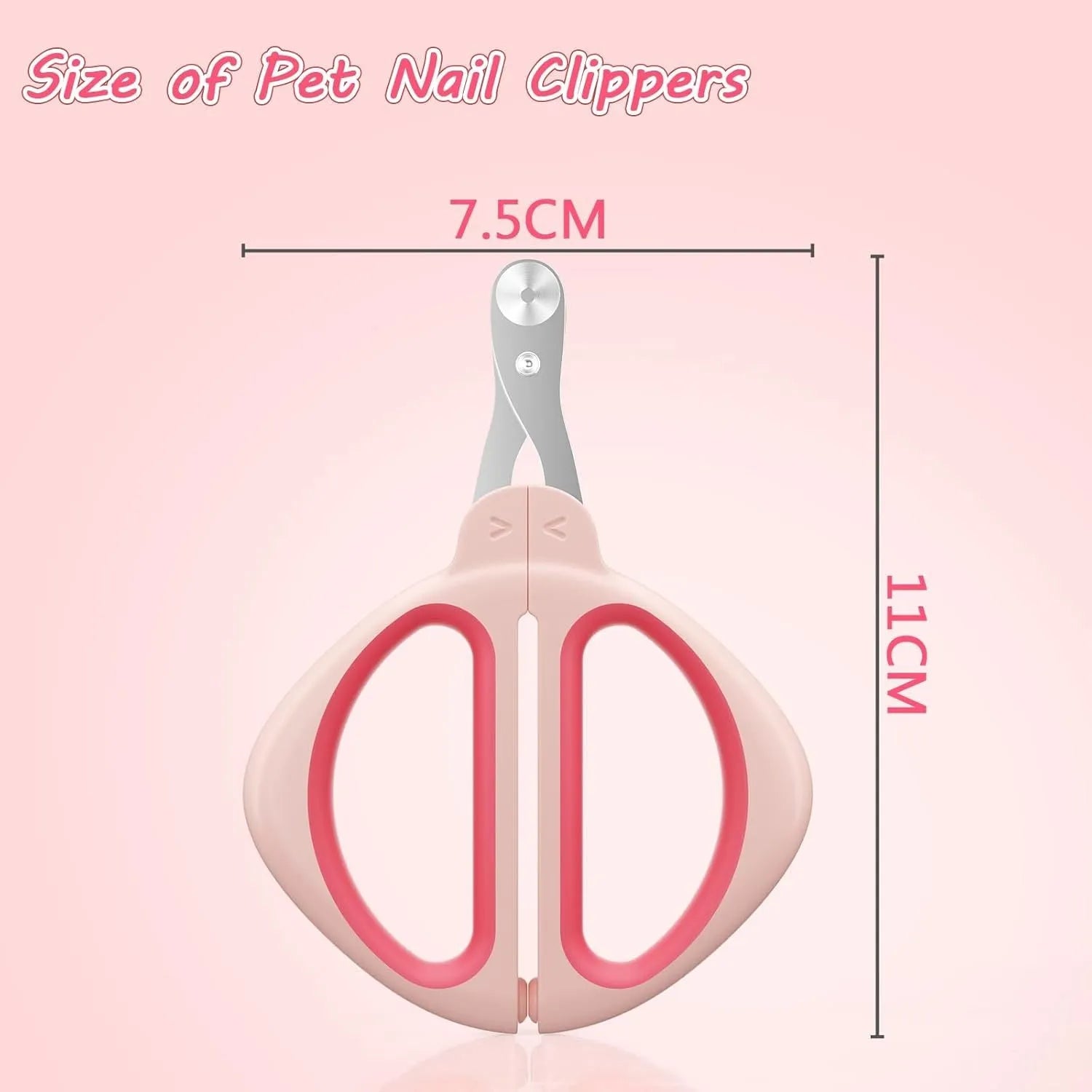Blue cat nail clipper with positioning round hole and non-slip handle