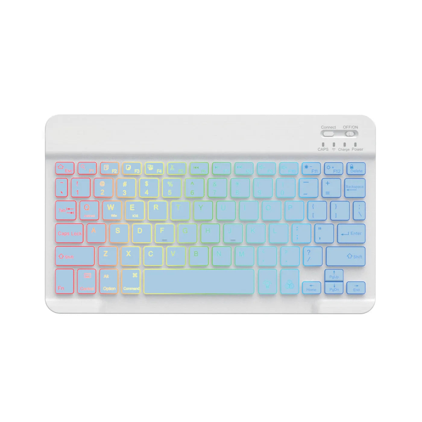 10-inch Bluetooth wireless keyboard with colourful backlight for tablets and mobile phones