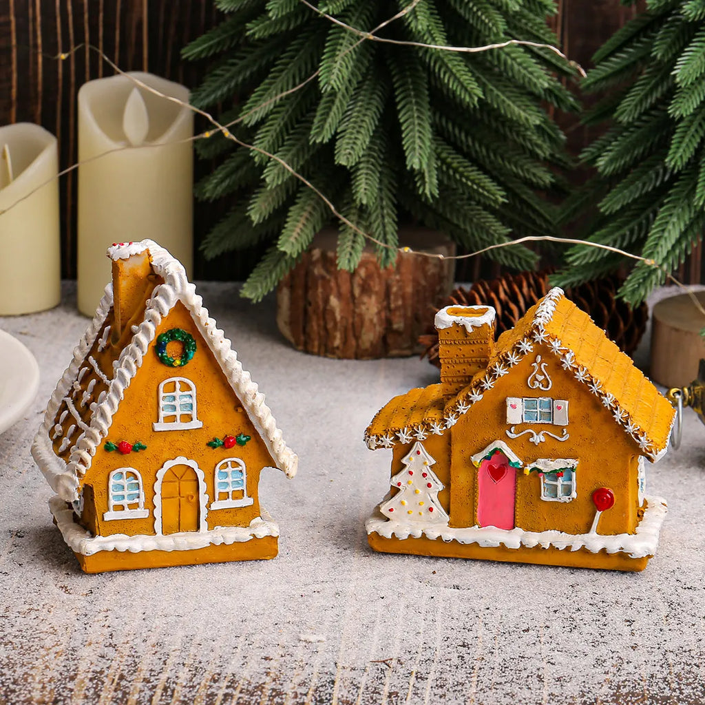 Christmas resin small house micro landscape with LED luminous glow, cartoon and modern simple style, colour T2-63A