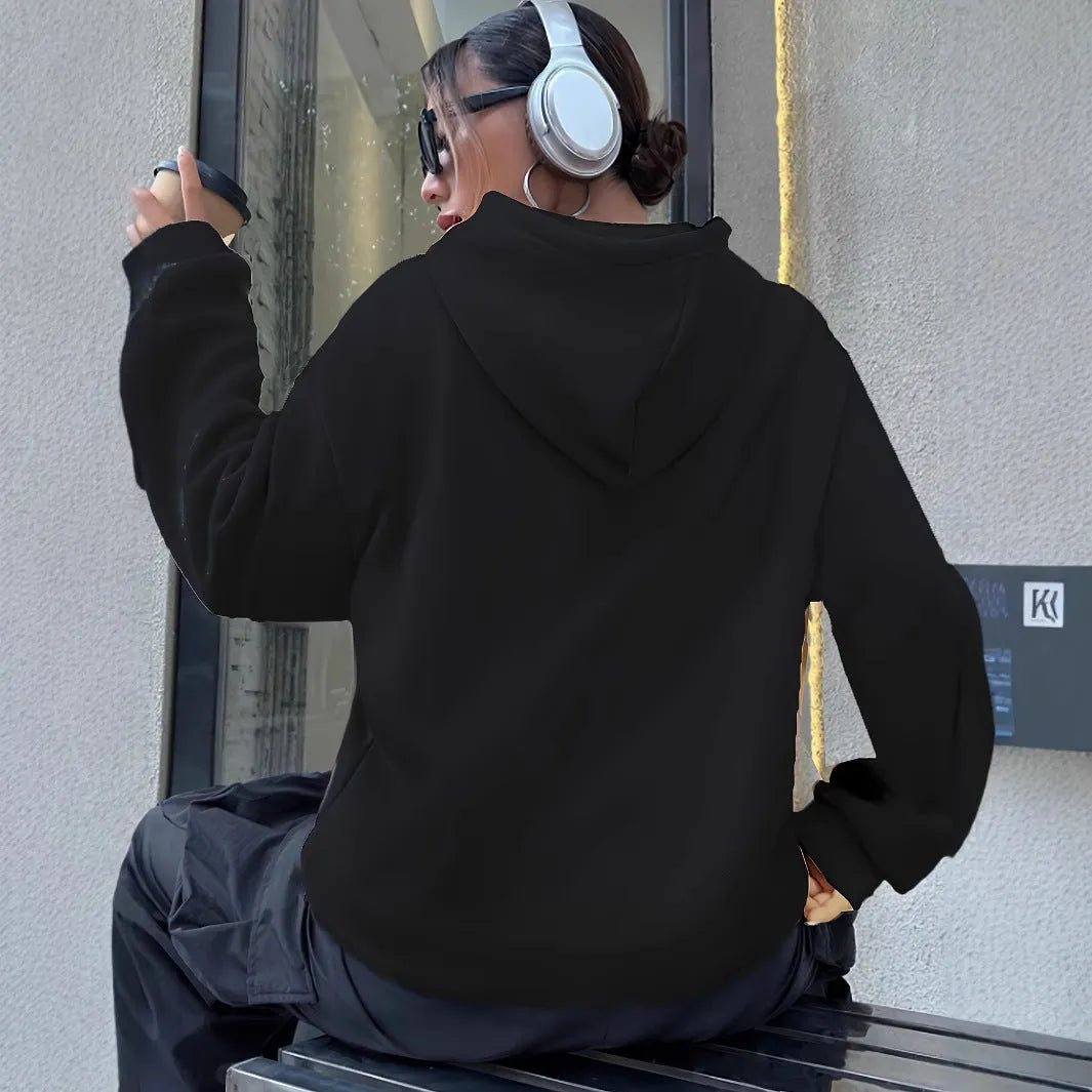 Casual loose fit pullover hoodie in light gray with printed pattern, kangaroo pocket, and hood for men youth polyester fibre