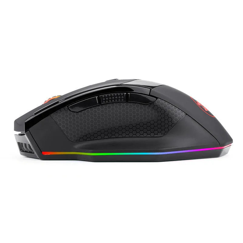 Redragon M801P black wireless gaming mouse with 9 buttons and ergonomic design