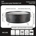 Portable stainless steel charcoal barbecue grill with detachable legs and storage bag
